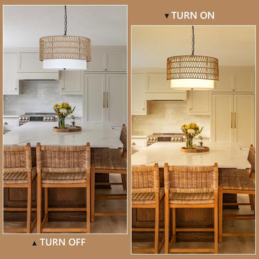 5-Light Rattan Boho Chandelier